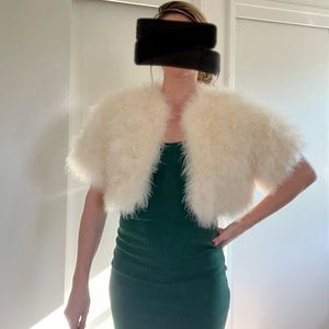 LAMARQUE Real feather crop shawl / coat. Small.